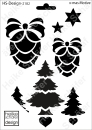 Schablone-Stencil A5 241-2182 - X-Mas Motive, Baum..